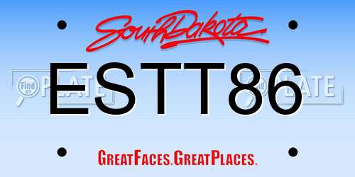 ESTT86 South Dakota License Plate