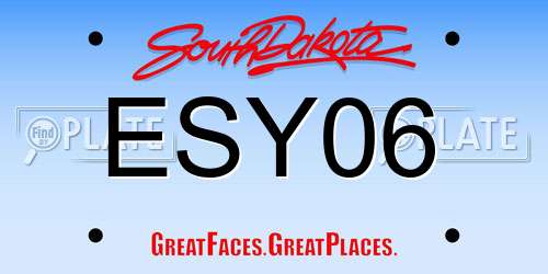 ESY06 South Dakota License Plate