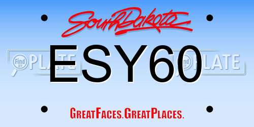 ESY60 South Dakota License Plate