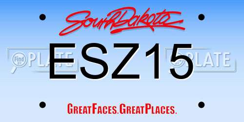 ESZ15 South Dakota License Plate