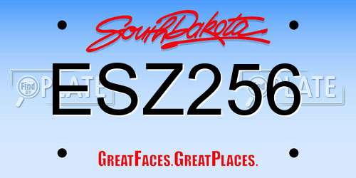 ESZ256 South Dakota License Plate