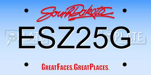 ESZ25G South Dakota License Plate