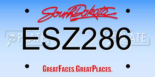 ESZ286 South Dakota License Plate