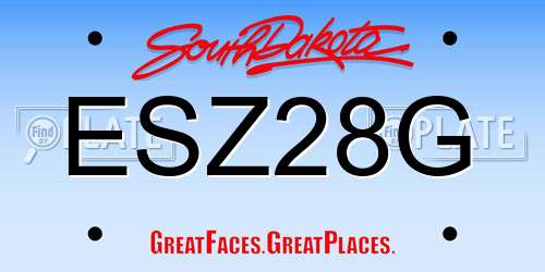ESZ28G South Dakota License Plate
