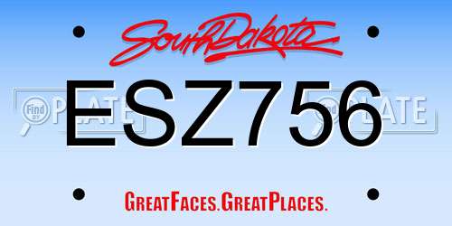 ESZ756 South Dakota License Plate