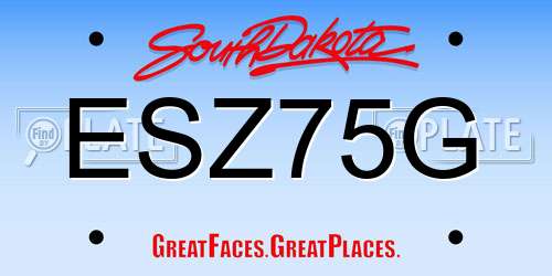 ESZ75G South Dakota License Plate