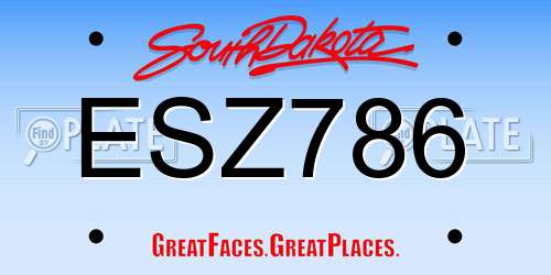 ESZ786 South Dakota License Plate