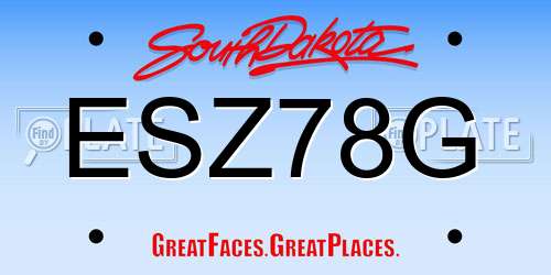ESZ78G South Dakota License Plate