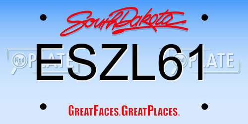 ESZL61 South Dakota License Plate