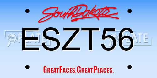 ESZT56 South Dakota License Plate