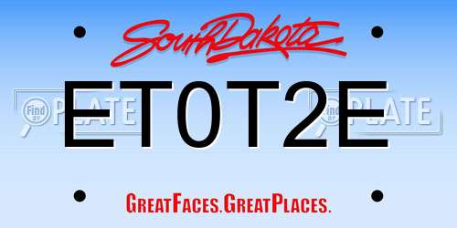 ET0T2E South Dakota License Plate