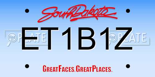 ET1B1Z South Dakota License Plate