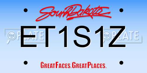 ET1S1Z South Dakota License Plate