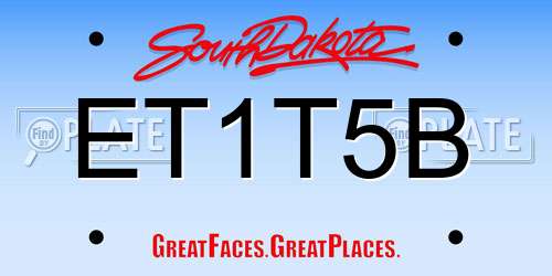 ET1T5B South Dakota License Plate