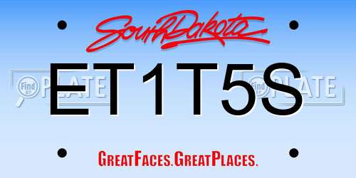 ET1T5S South Dakota License Plate