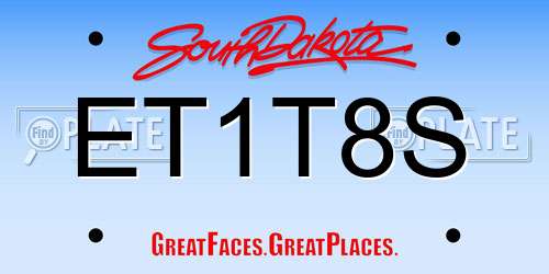 ET1T8S South Dakota License Plate