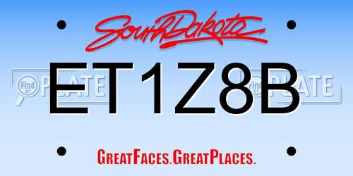 ET1Z8B South Dakota License Plate