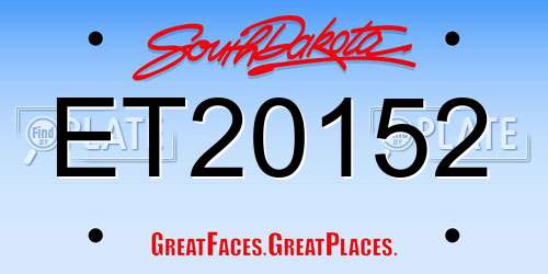 ET20152 South Dakota License Plate