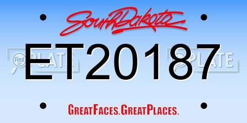 ET20187 South Dakota License Plate