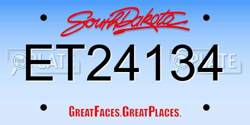 ET24134 South Dakota License Plate