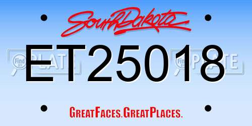 ET25018 South Dakota License Plate