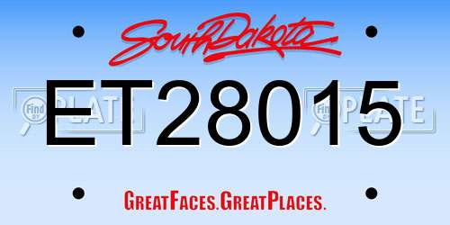 ET28015 South Dakota License Plate