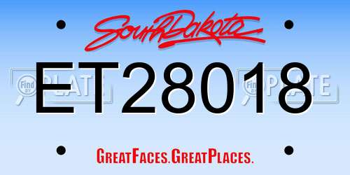 ET28018 South Dakota License Plate