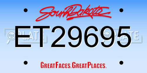 ET29695 South Dakota License Plate