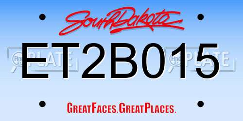 ET2B015 South Dakota License Plate