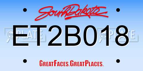ET2B018 South Dakota License Plate