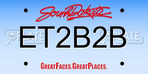 ET2B2B South Dakota License Plate