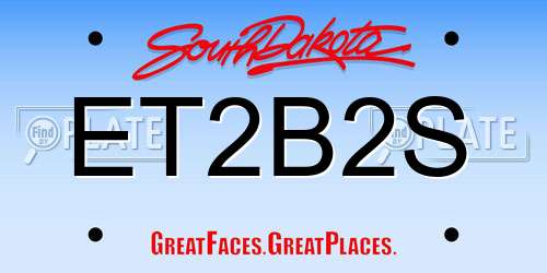 ET2B2S South Dakota License Plate