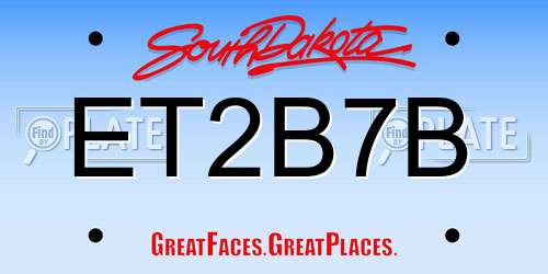 ET2B7B South Dakota License Plate