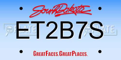 ET2B7S South Dakota License Plate