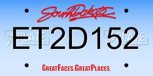ET2D152 South Dakota License Plate