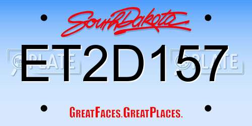 ET2D157 South Dakota License Plate