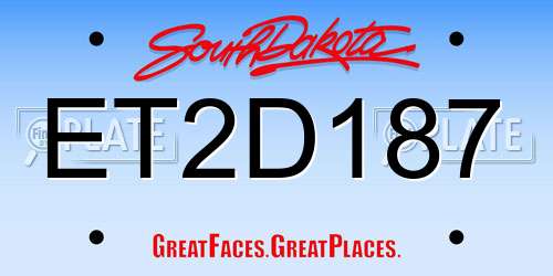 ET2D187 South Dakota License Plate