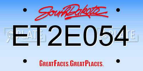 ET2E054 South Dakota License Plate