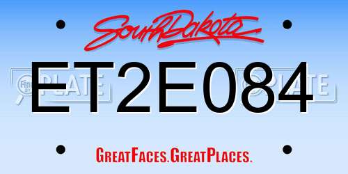 ET2E084 South Dakota License Plate