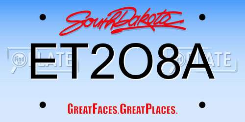 ET2O8A South Dakota License Plate