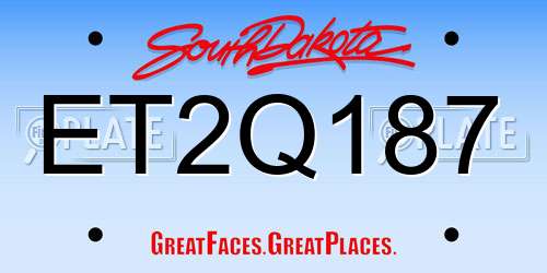ET2Q187 South Dakota License Plate