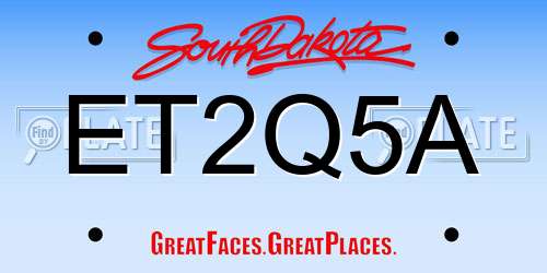 ET2Q5A South Dakota License Plate