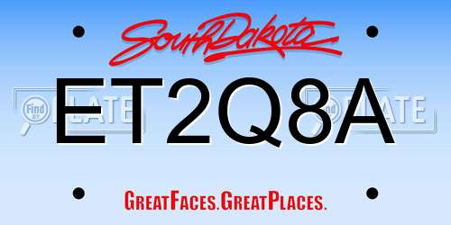 ET2Q8A South Dakota License Plate