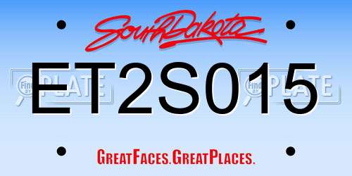 ET2S015 South Dakota License Plate