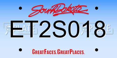 ET2S018 South Dakota License Plate