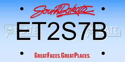 ET2S7B South Dakota License Plate