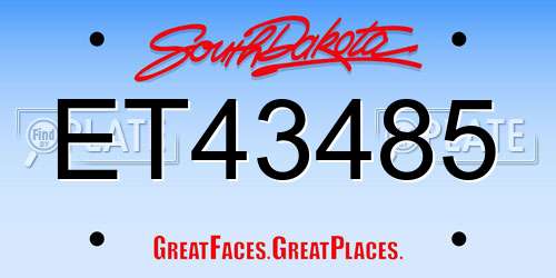 ET43485 South Dakota License Plate