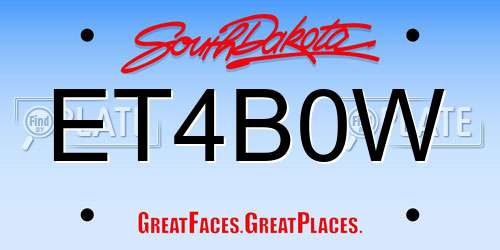 ET4B0W South Dakota License Plate