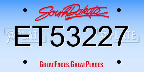 ET53227 South Dakota License Plate