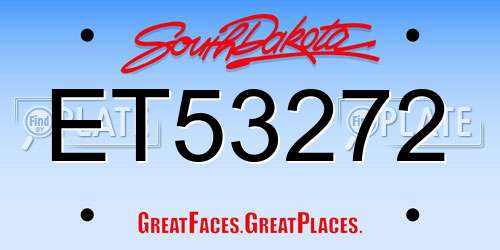 ET53272 South Dakota License Plate